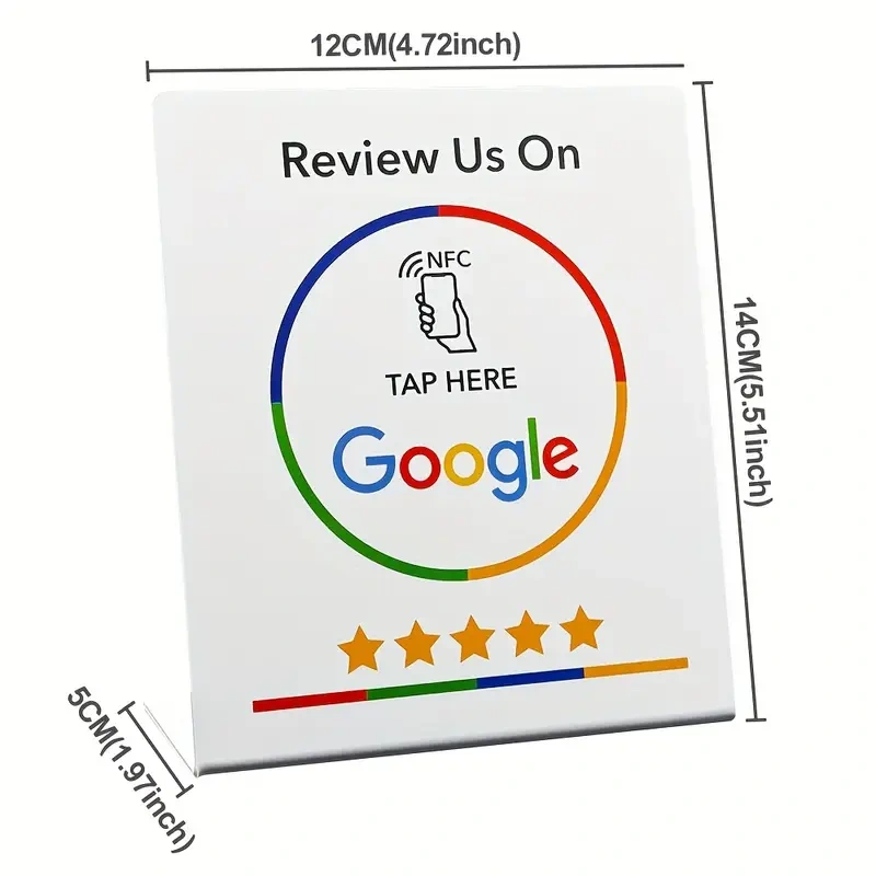 google-review-nfc-stand-white-size